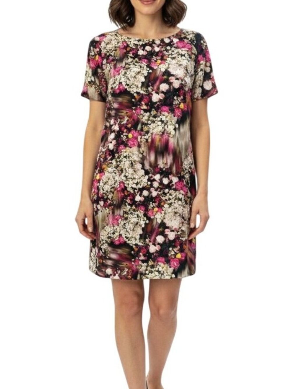 Rebecca Minkoff 100% Silk Mini Dress Size 6 Floral Black A-Line